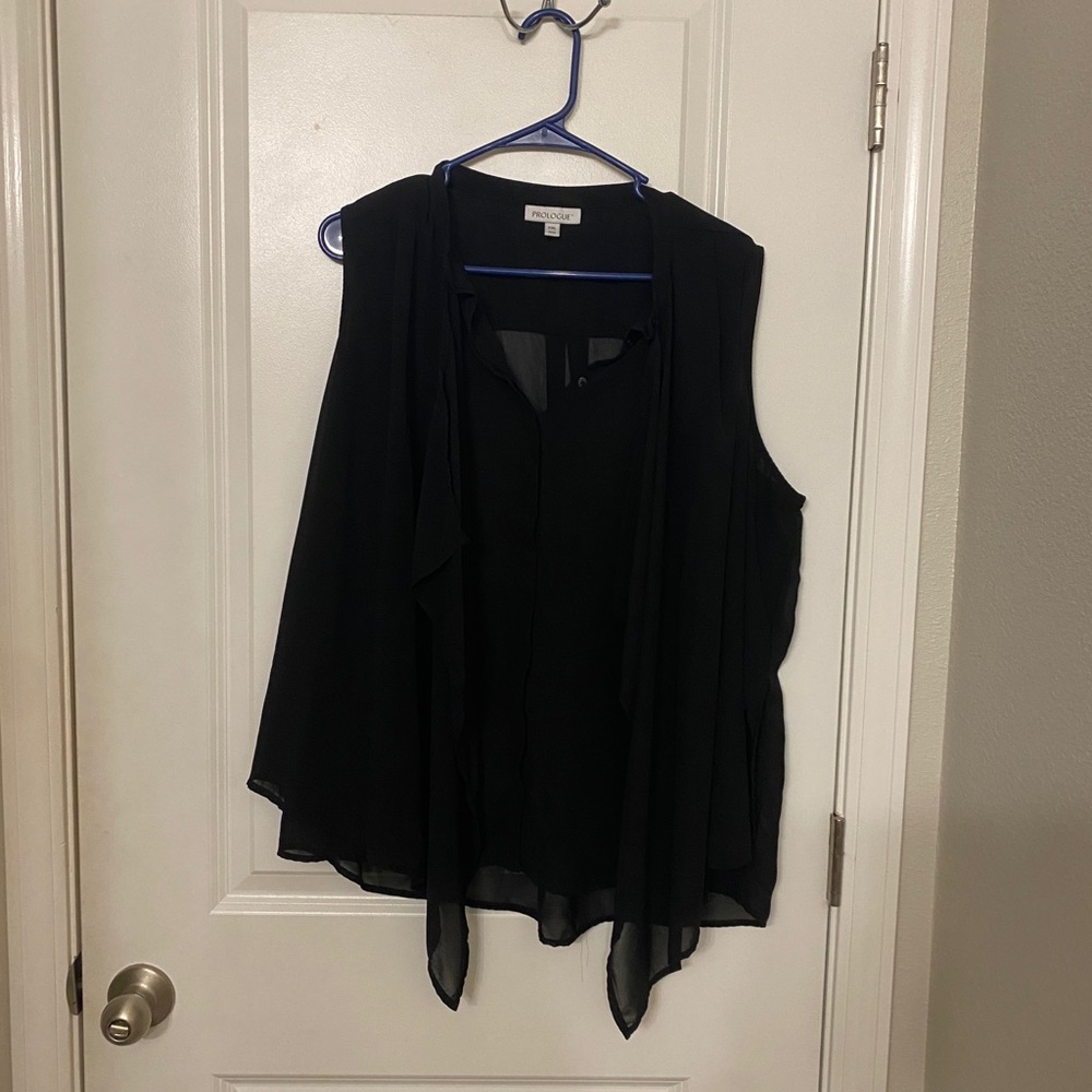Sheer black button down blouse